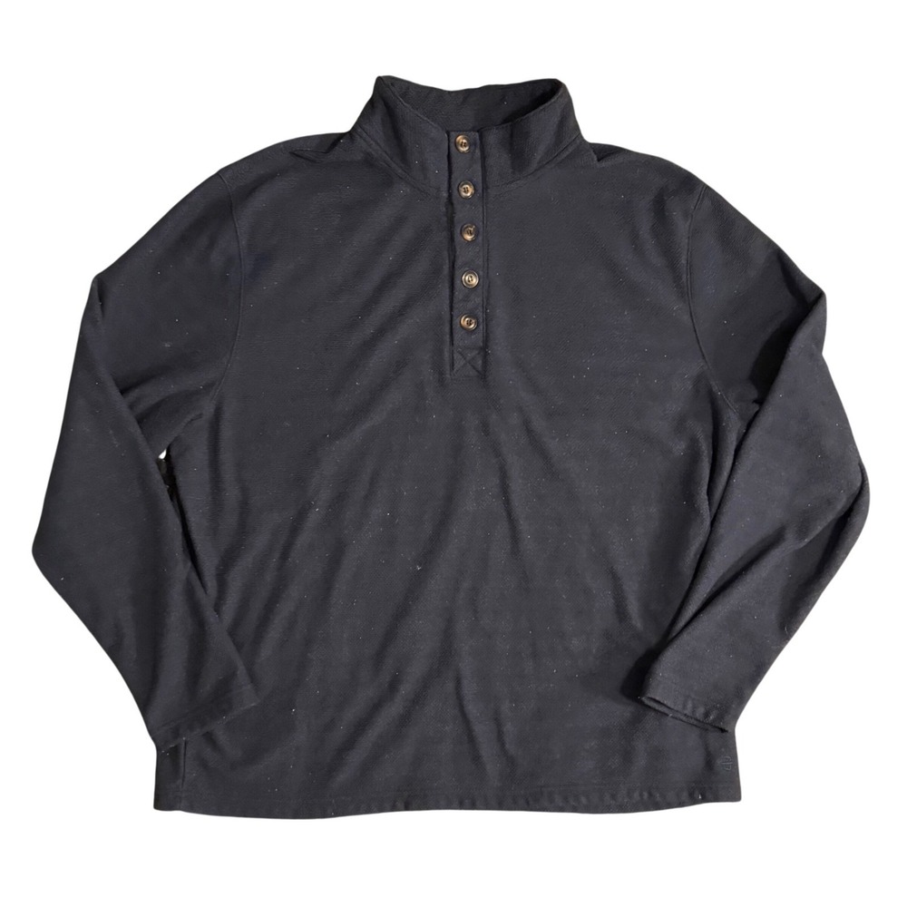 Stetson 11-014-0120-6076 BU Henley Pullover Mens 2XL Navy Blue Fleece Mock Neck